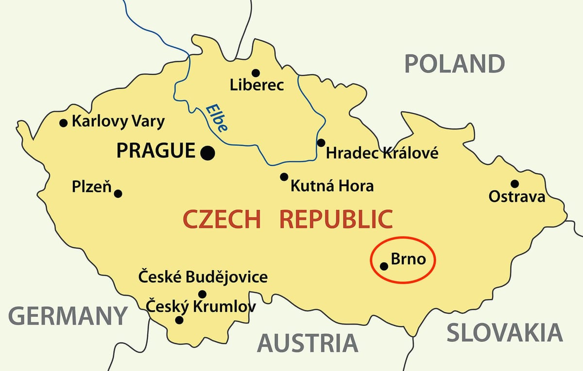 карта Брно Чехия
