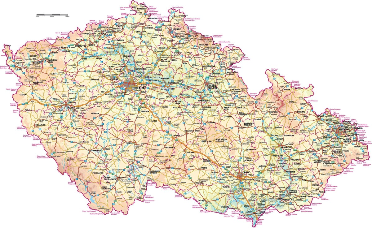 карта Чехии