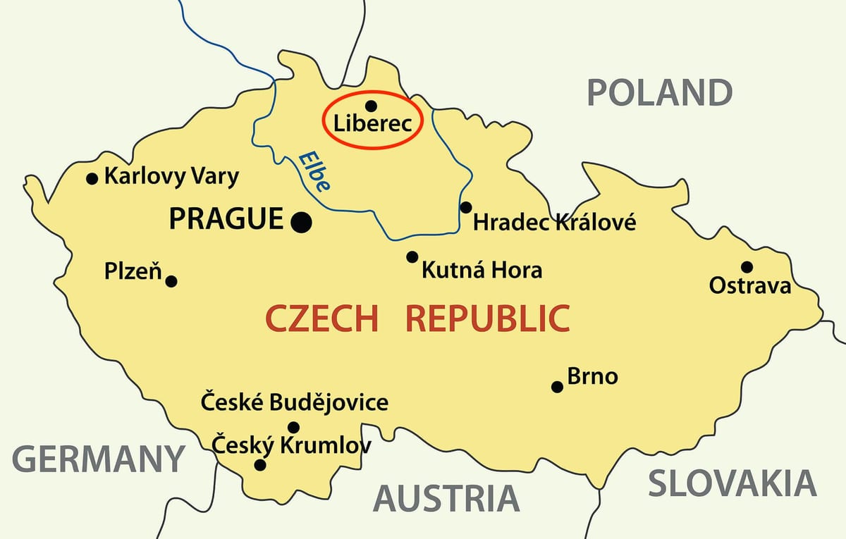 карта Либерец Чехия