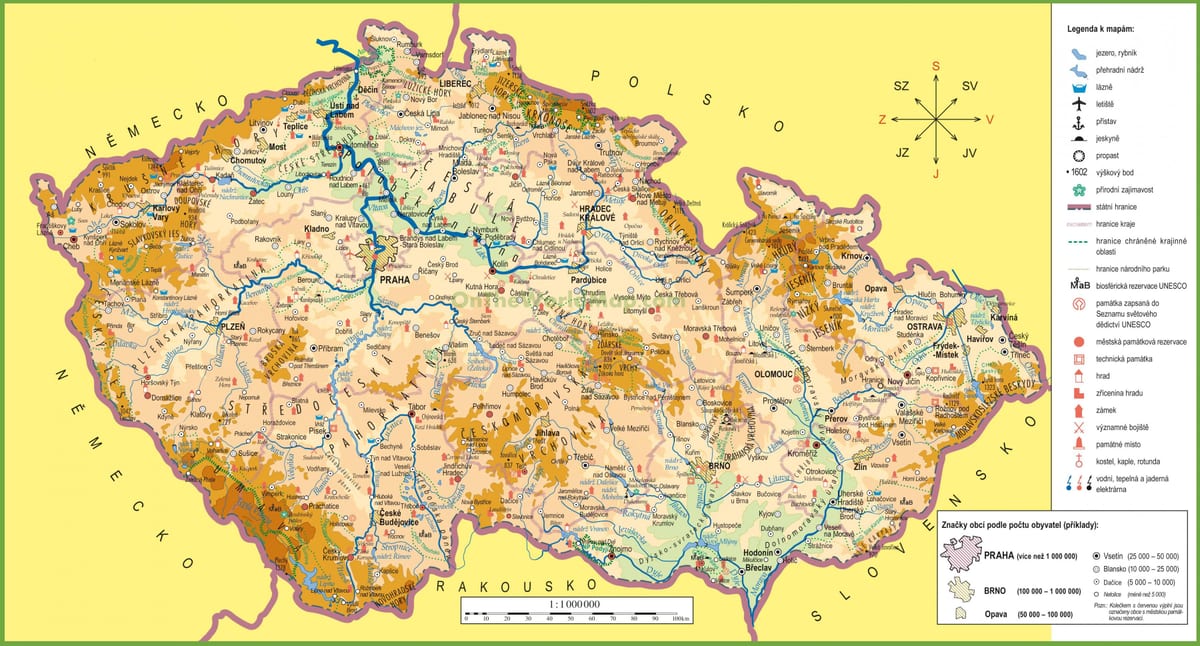 карта Чехии