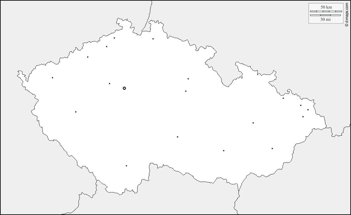 Пустая карта Чехии