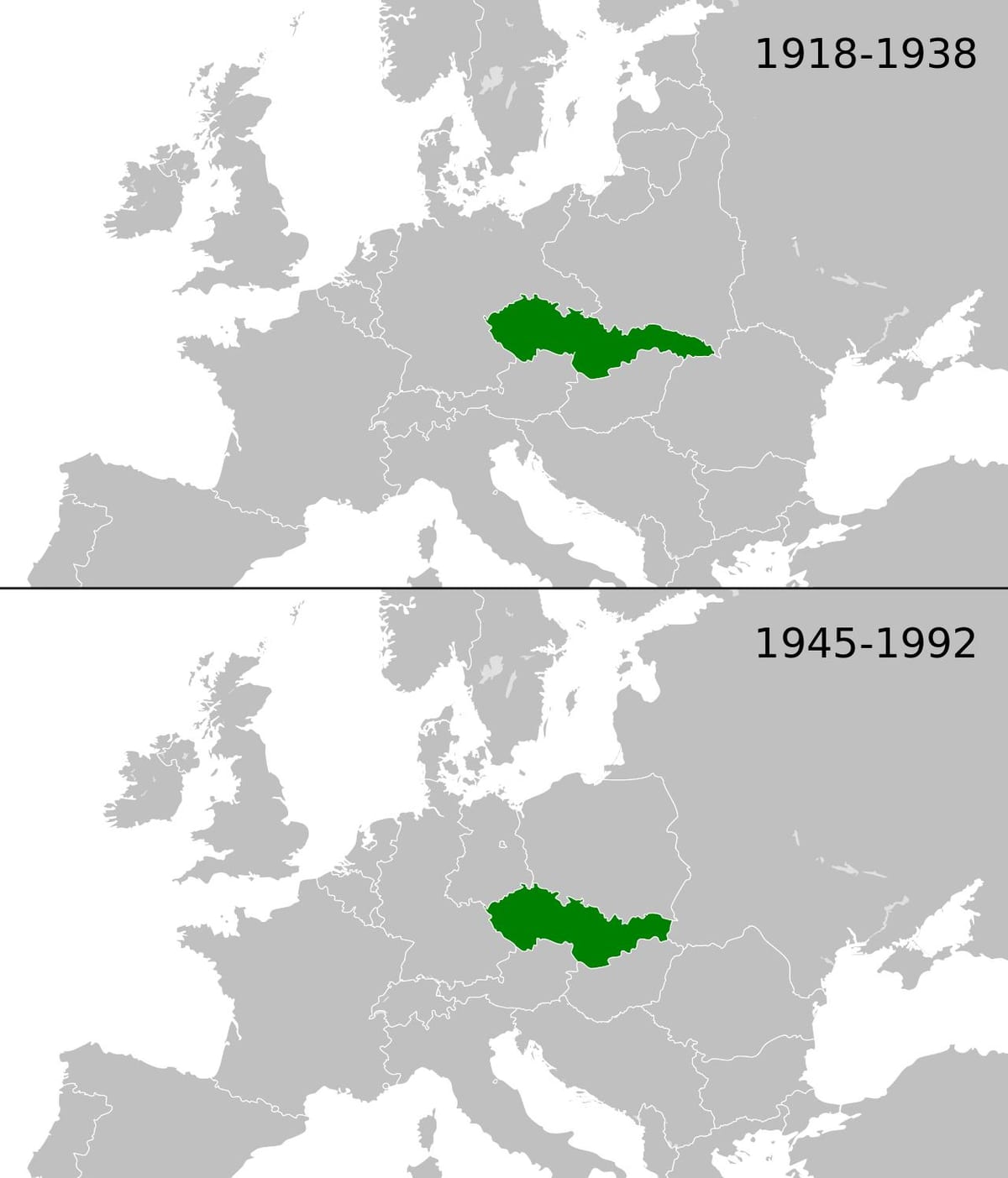 карта Европы Чехословакия