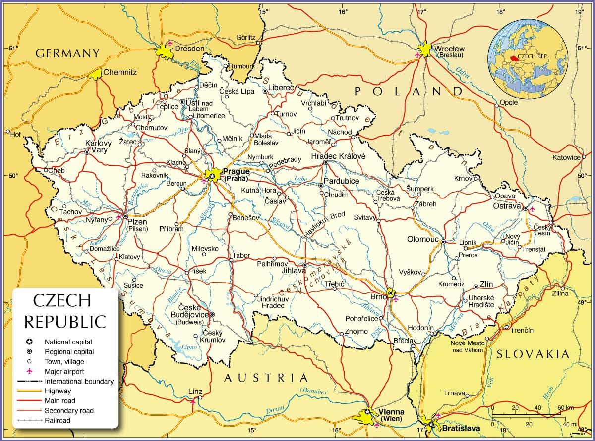 Республика Чехословакия карте