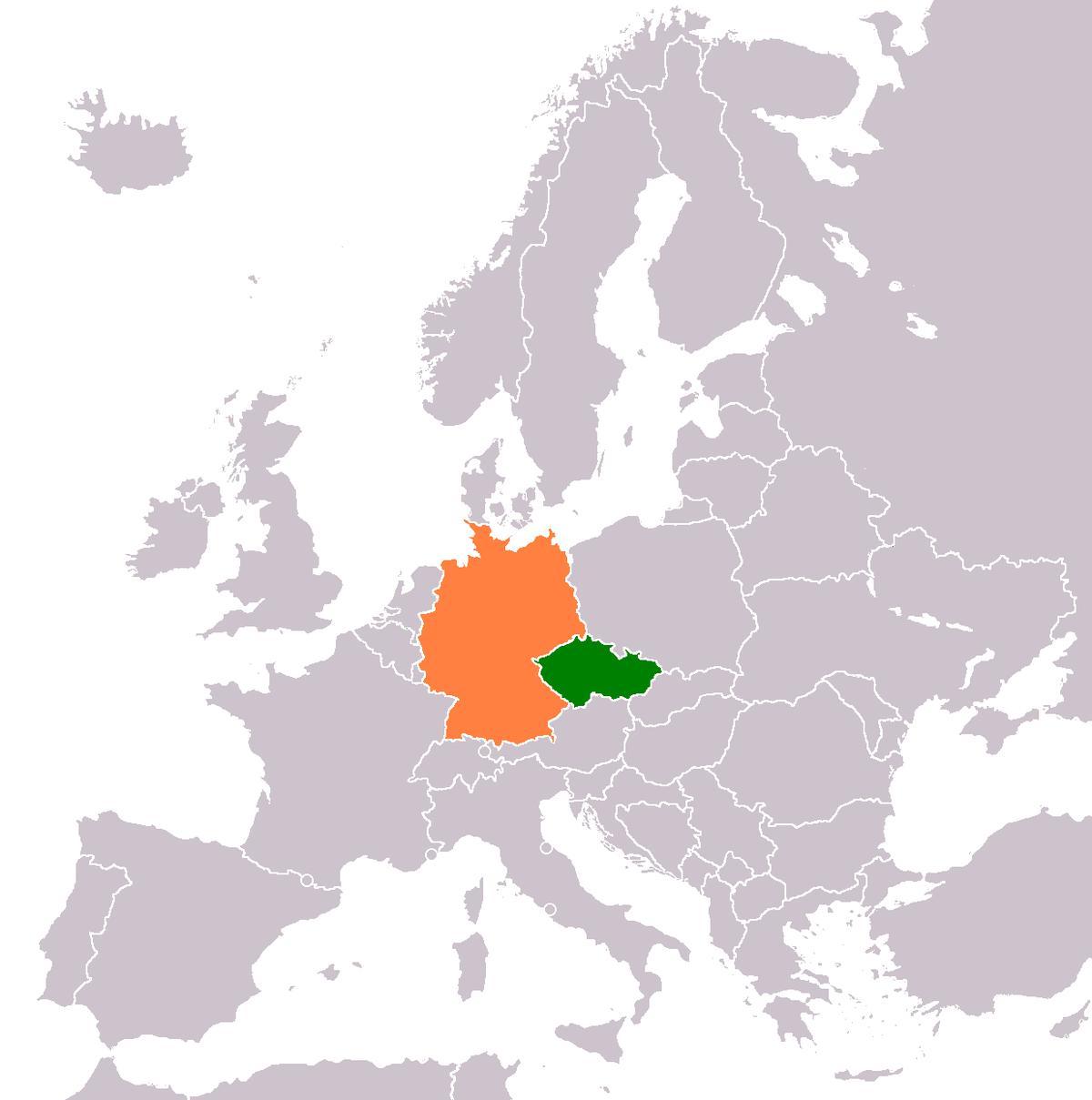 карта Чехии и Германии
