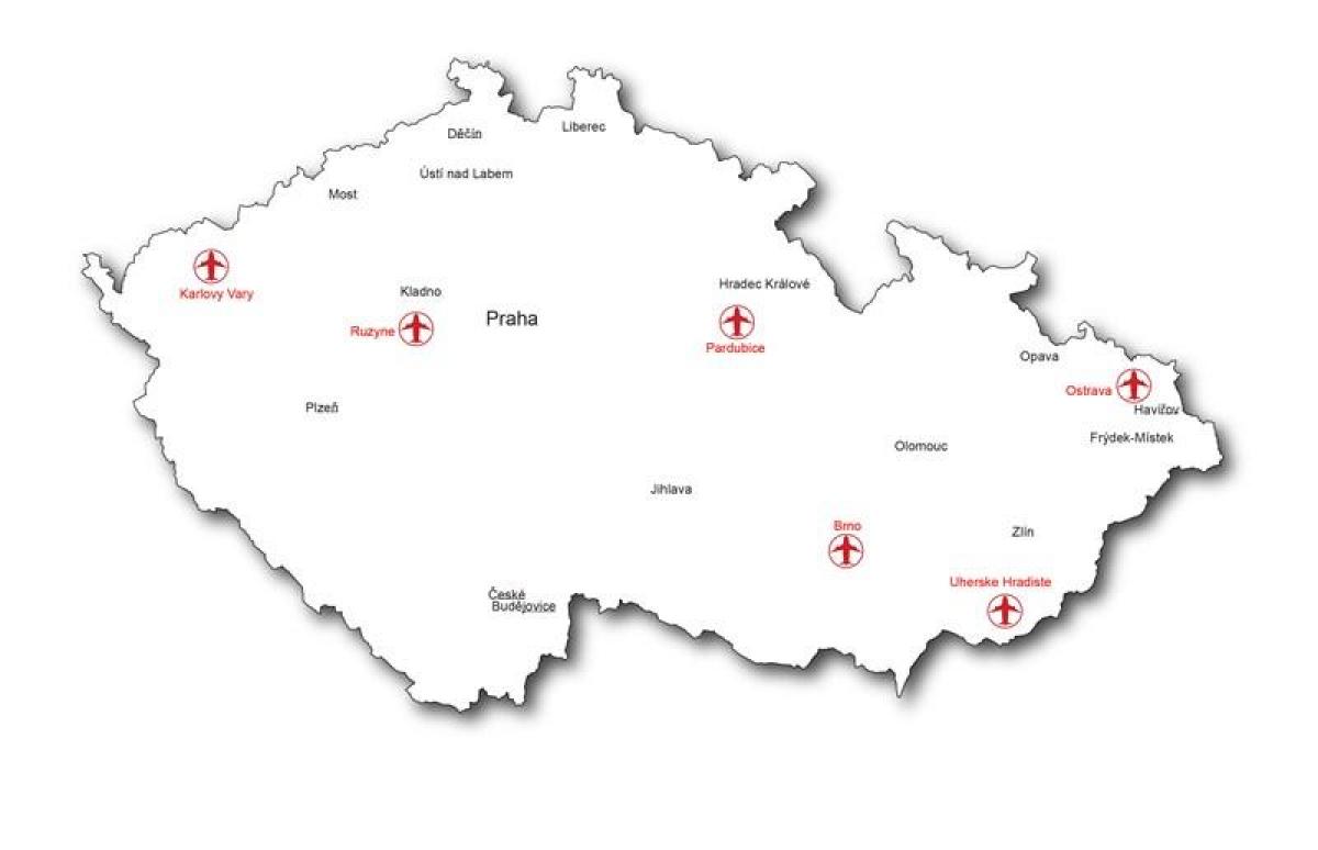 Аэропорты Чехии на карте