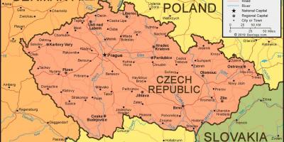 Чехия карта и соседних стран, карты Чехии и соседних странах (ВосточнаяЕвропа - Европа)