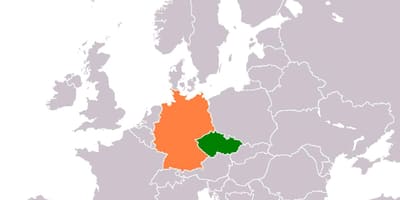 Карта Чехии и Германии