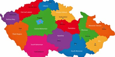 Регионы Чехии на карте
