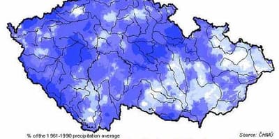 Дождь Чехии на карте