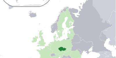 На карте Европы в Чехии