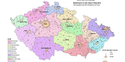 Муниципалитеты Чехии на карте