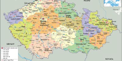 Политическая карта Чехии