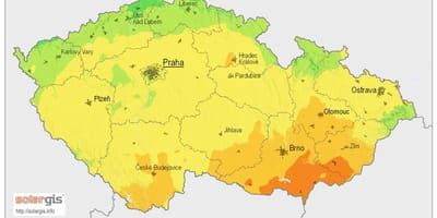 Чехии солнечности карте