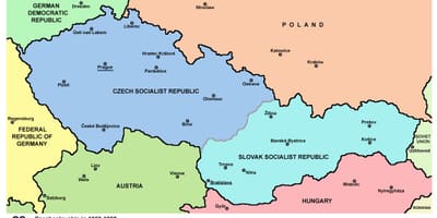 Карта Чехословакии