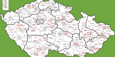 Карта достопримечательность Чехии