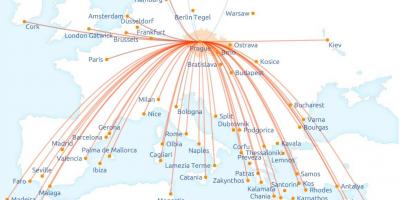 Карта чешские авиалинии маршрут